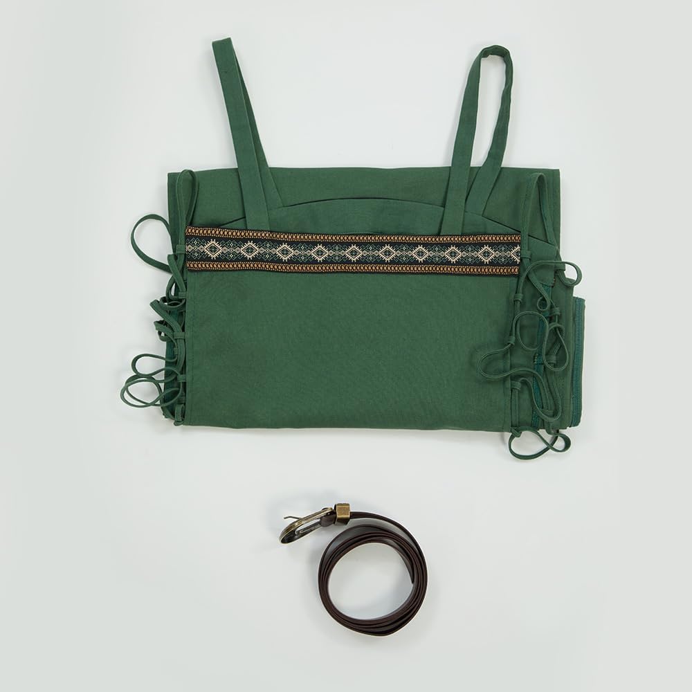 miccostumes Women's Viking Apron Medieval Strappy Over Dress with Belt - Image 7