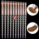 Saviland10PCS Acryl Pinsel für Nägel,Pinsel für Gelnägel – Nail Art Pinsel Set für Acrylpulver, bunte Kristallstruktur-Nagelpinsel (Größe 4/6/8/10/12/14/16/18/20/22)