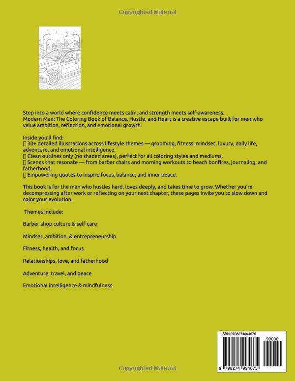 Modern Man Coloring Book of Balance, Hustle, and Heart: A Coloring Book for Men Who Balance Hustle, Peace, and Purpose image 3