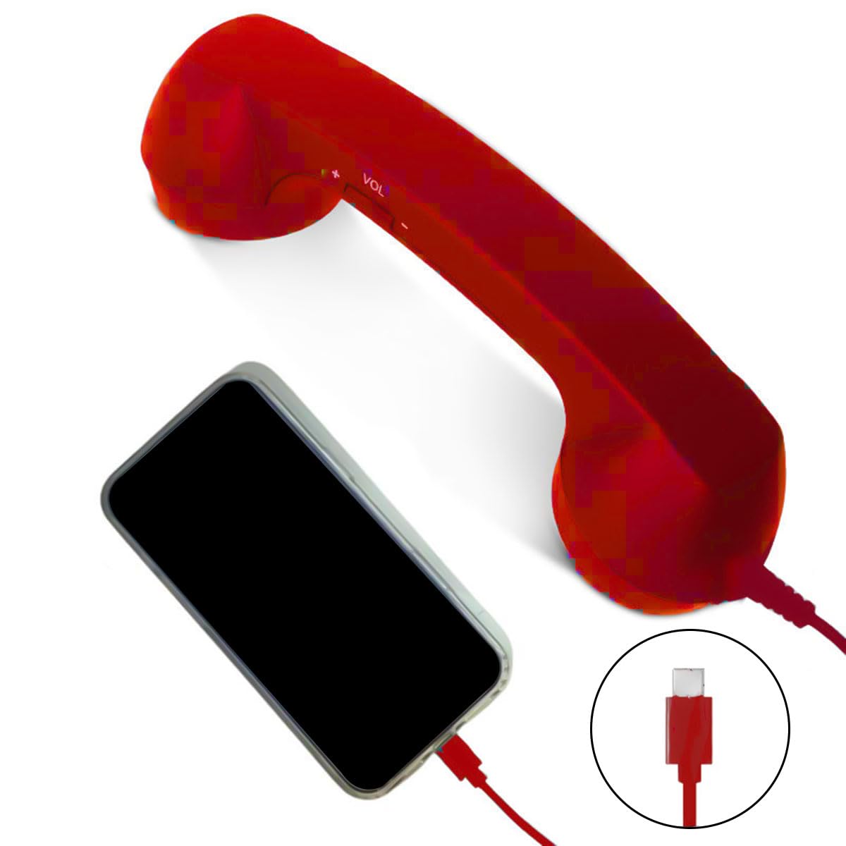 Amazon.co.jp: Ladruph 受話器 スマホ 受話器 黒電話 受話器 ヘッド