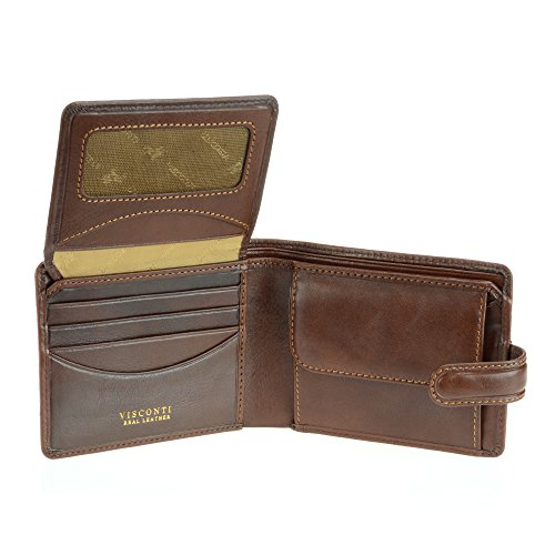 Visconti Tuscany 48 Secure RFID Blocking Genuine Leather ID Wallet (Tan)2