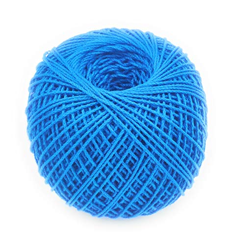 Image of Prapti Handicrafts 3ply Firoji Blue Mercerised Premium Cotton Crochet Knitting Thread Yarn for Craft Fast Color Pack of 2 Ball (50gm x 2)