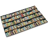 TUBAMQ Book Entrance Door Mat,Bookshelves Decor Welcome Doormat,Non-Slip Carpet Rugs Floor Mat Decorative for Home/Bathroom/Kitchen/Indoor 17'x30'