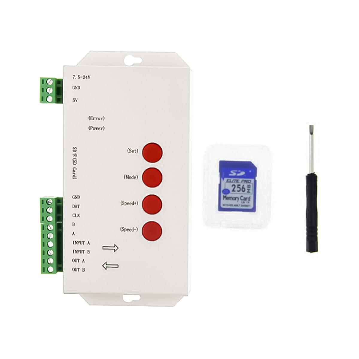 Laroal T1000S RGB Full Color Programmable Pixel Controller DMX512 SD Card DC5V -24V for Light Strip