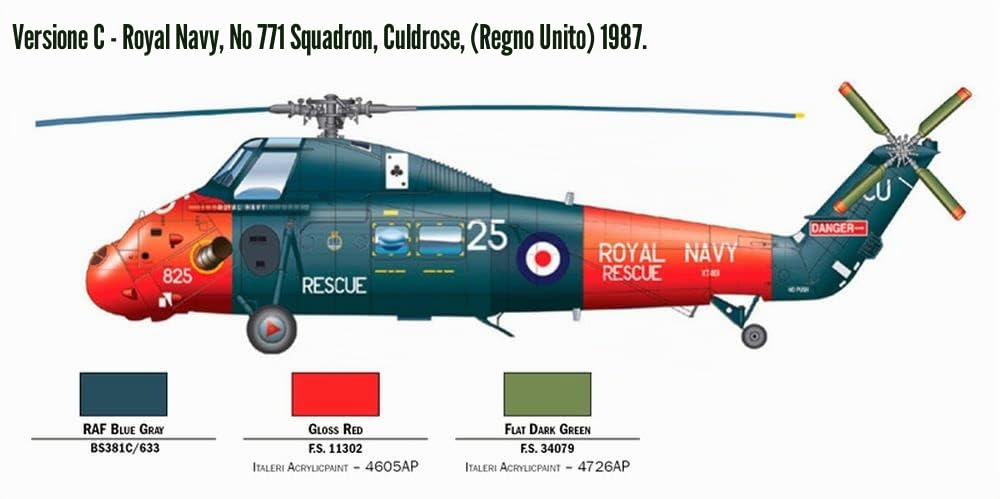 Italeri 2720 Wessex UH.5 Falklands 40 Years Anniversary, Scala 1:48, Plastic Model Kit, Modello in Plastica da Montare, Modellismo