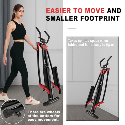 Image of OSCILLATING SLIM Air Walker Exercise Machine, Cardio Cross Trainer Glider for Home Exercise, Foldable Elliptical for Small Spaces, 350LBS Weight Capacity