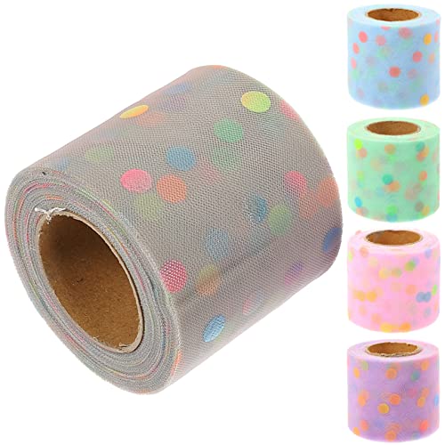 COHEALI Folha De 5 Rolos Fita De Bolinhas Coloridas Fitas De Embrulho Fita De Bolinhas Transparente