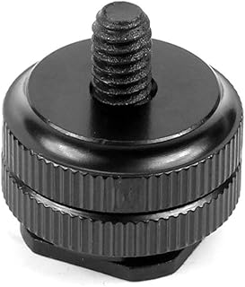 Reinforced Hot Shoe 1/4 inch Screw Adapter with Double Nut for DSLR Camera