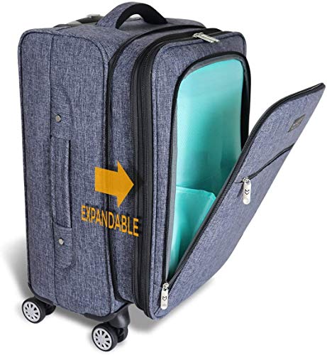 Mavii Costume Rack Carry-On Luggage with Spinner Wheels, Gray