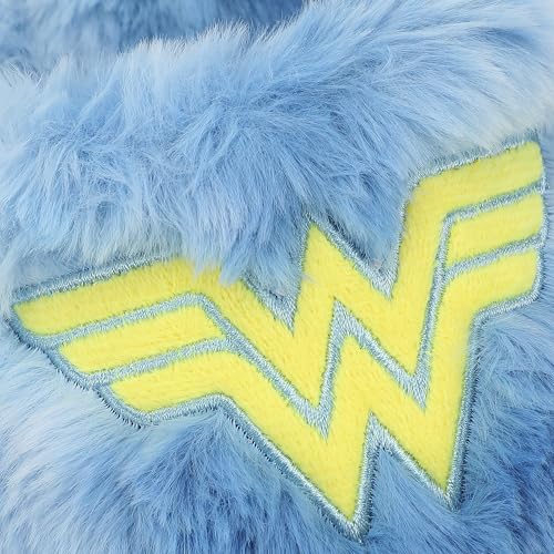 Wonder Woman Embroidered Logo Patch Women's Blue Open-Toed Slippers3