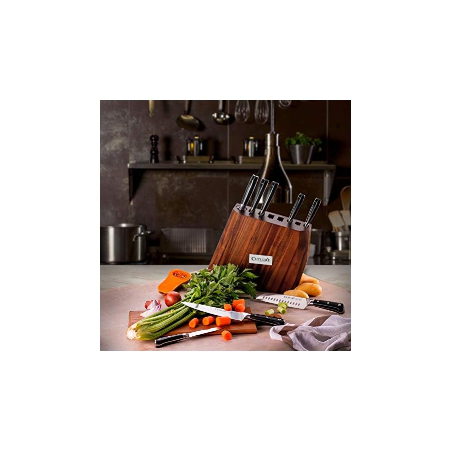 CUTLUXE-4-Pcs-Steak-Knife-Set-8-Pcs-Knife-Block-Set-Forged-High-Carbon-German-Steel--Full-Tang-Razor-Sharp--Ergonomic-Handle-Design--Artisan-Series CUTLUXE 4 Pcs Steak Knife Set & 8 Pcs Knife Block Set– Forged High Carbon German Steel – Full Tang & Razor Sharp – Ergonomic Handle Design – Artisan Series