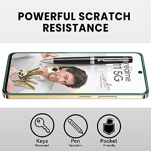 Image of ArmourPro Military Grade Gorilla Tempered Glass Compatible For Realme 13, 12X, 12, Realme 11X and 11 (6.8 Inch) With Easy Installation Kit for Smartphone| Edge To Edge Coverage | Black, Pack of 2