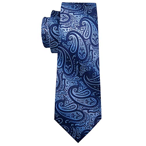 Image of Barry.Wang Paisley Tie Fashion Set Hanky Cufflinks Neckties for Men Woven Silk