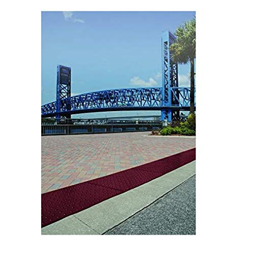 UltraTech 0761 - 4' x 2' Urethane Retrofit Ultra-ADA Warning Pad with Raised Truncated Dome Design, Brick Red