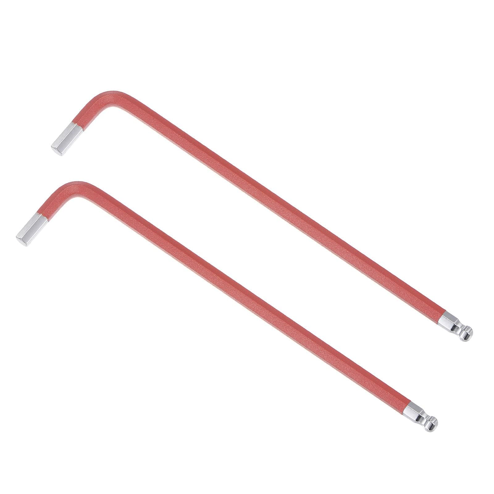 TOP-VIGOR 2Pcs 6mm Ball End Hex Key Wrench, L Shaped Long Arm Allen Key for Household DIY Professional Machine Repairing