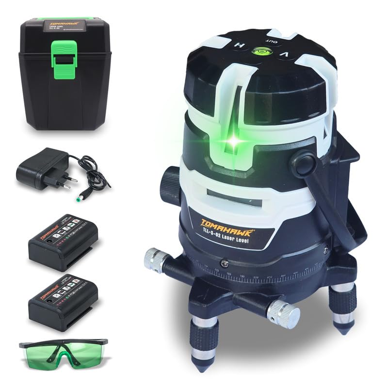 TOMAHAWK® TLL-S-02 - Compact 2 Green Line Laser Level - 98ft Green Cross Self-Levelling Laser Line for Construction with 360° Vertical/Horizontal Magnetic Base, Adjustable Brightness (B0DDBYZS7F) Amazon Price History, Amazon Price Tracker