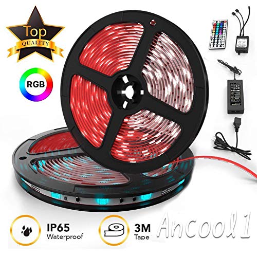 Led Strip Lights 32.8ft, GOADROM IP65 Waterproof Flexible Led Lights Color Changing 5050 RGB 300 LEDs Light Strips Kit with 44 Keys IR Remote Controller and 12V Power Supply for Home, Bedroom, Kitchen