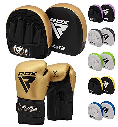 RDX Handpratzen Kinder Boxen Pads Boxhandschuhe Box Pads Kampfsport Mitts Junior MMA Muay Thai Training Pratzen Schlagpolster Kickboxen Sandsack Schlagkissen Sparring Haken und Jab Pads (MEHRWEG)