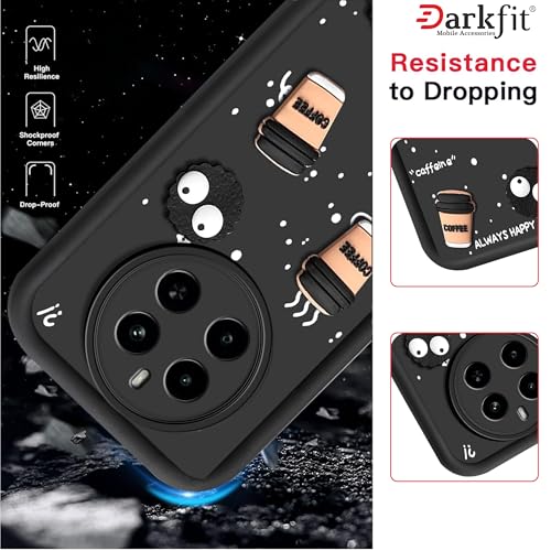 Image of Back Case Cover Compatible with Realme P1 5G | Cute Fun Cartoon Ball 3D Coffee Silicone Case | Body Protection | Camera Protection | Shock Proof | Color Black | Pack of 1