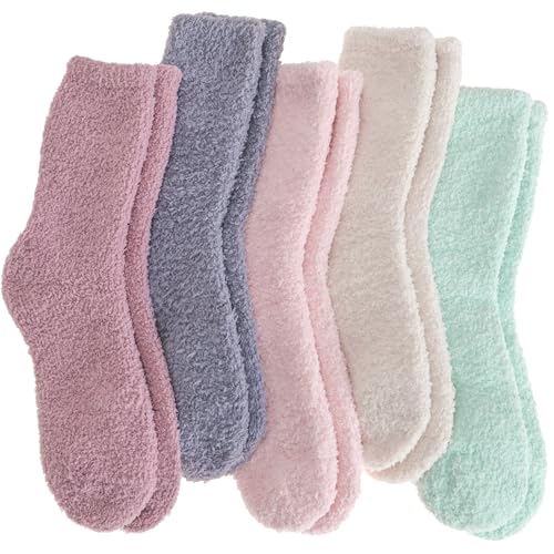 Fuzzy Socks Warm Fluffy Winter Cozy Thick Plush Slipper Sleep Com...