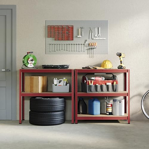 Home Vida 5 Tier Red Heavy Duty Adjustable Steel Garage Shelving Unit (H) 1500mm (W) 700mm - 875kg Weight Capacity - Image 3