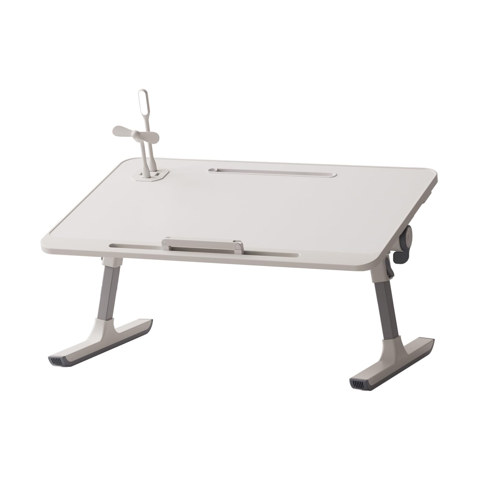 Yulewiix White Laptop Bed Tray Table, Laptop Tablet Table, Adjustable Laptops Bed Stand, Portable Laptops Desk With Foldable Legs For Sofa Couch