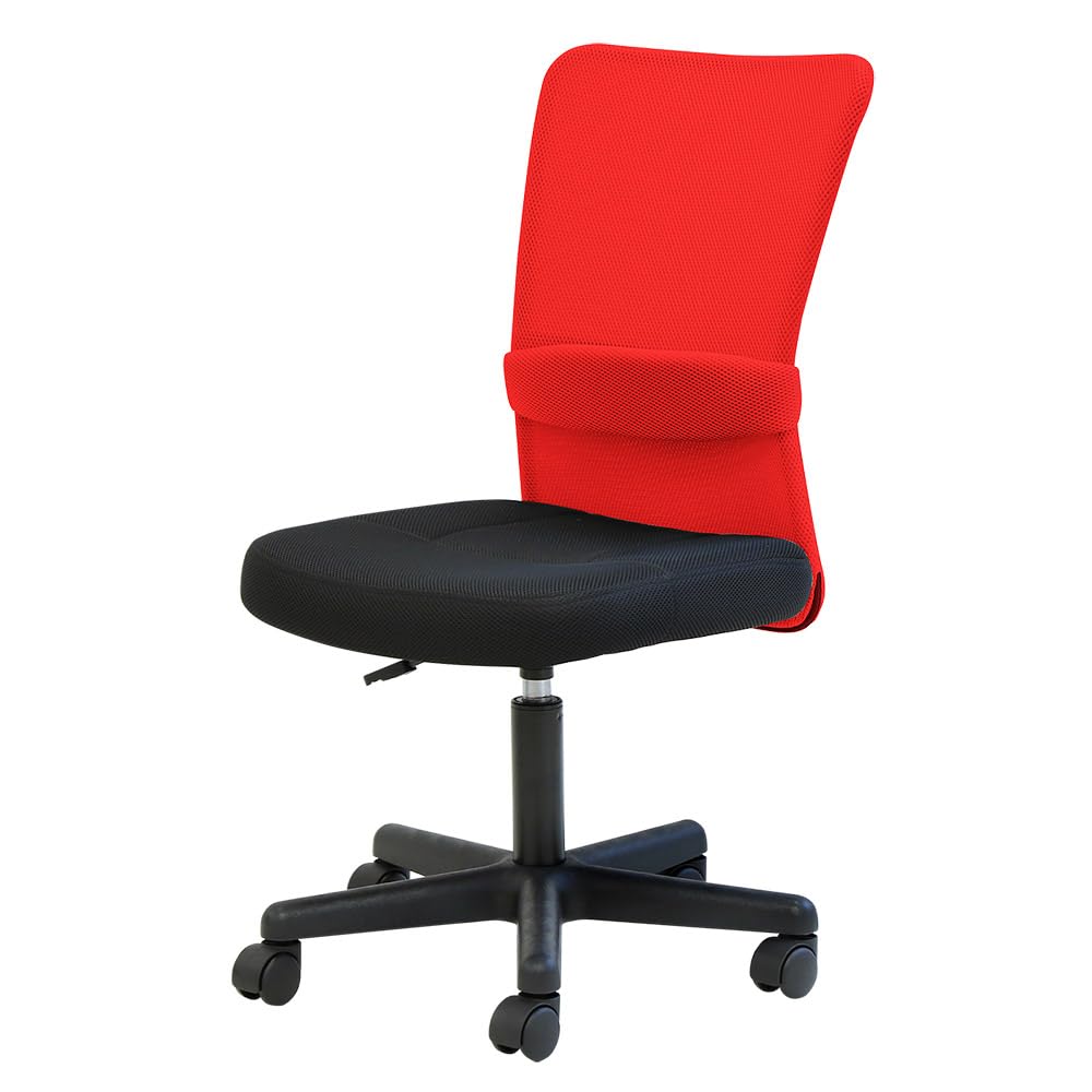 ◆未使用品◆ PLUS BJ チェア　レッド　高機能メッシュチェア　モダン Amazon | LOOKIT オフィスチェア 肘なし メッシュバック付き