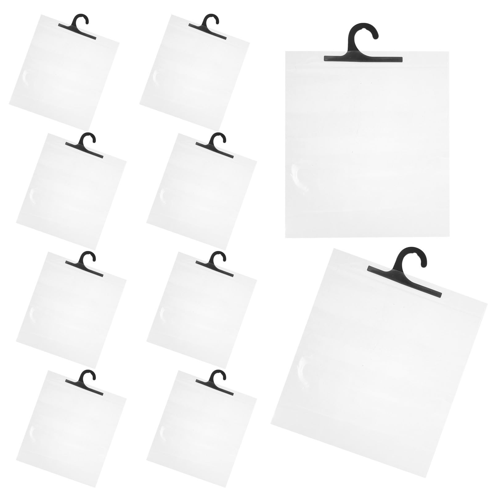 Beaupretty 25 Bolsas de Almacenamiento Colgantes con Gancho, Transparente, Impermeables Gran Capacidad para Organizar Armarios y Aulas, Material Pe Resistente