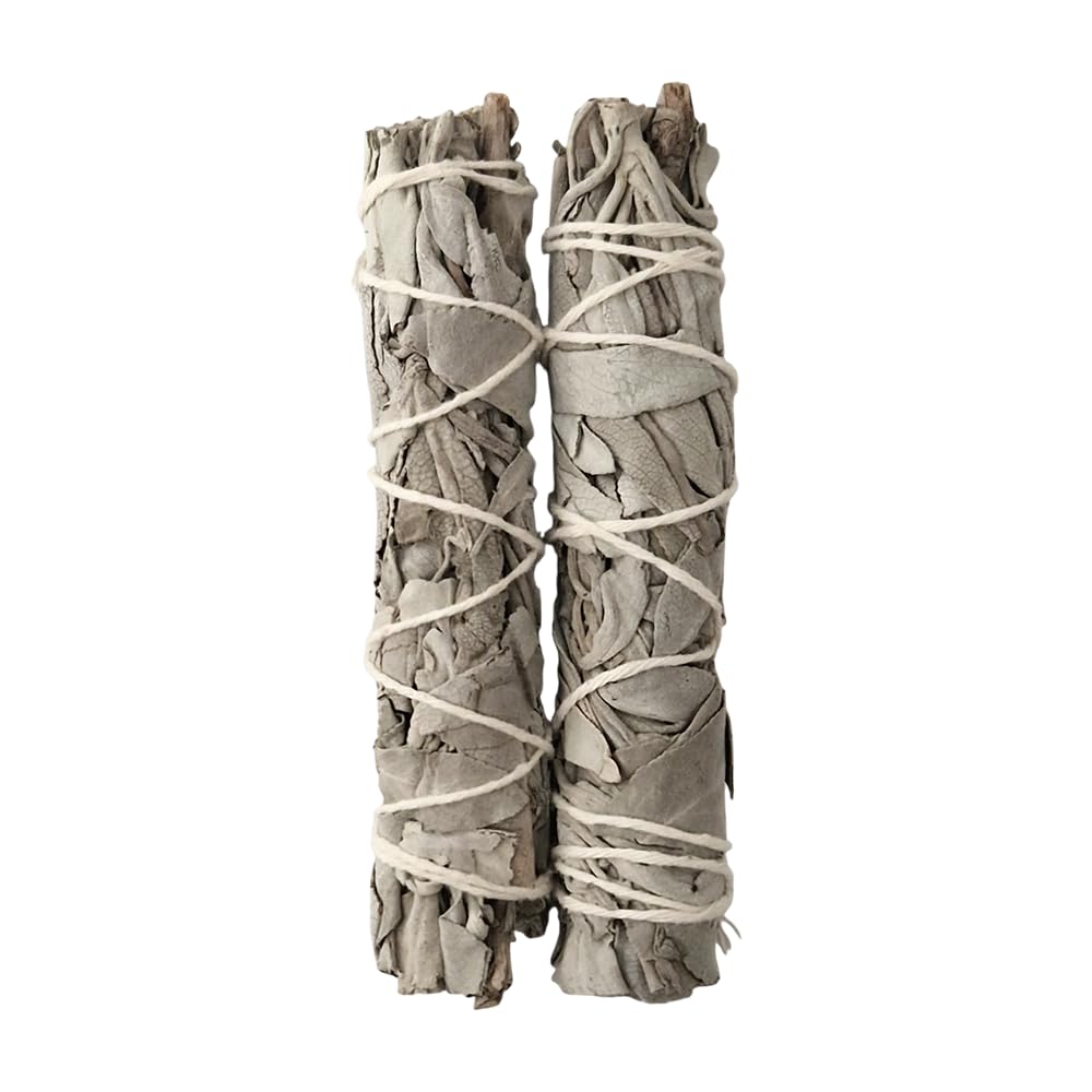 VIE Slimline White Sage Smudge Sticks, Pack of 2, Natural Energy Cleansing and Home Purification, Meditation, Spiritual Practice, Ethically Sourced Herb Bundle