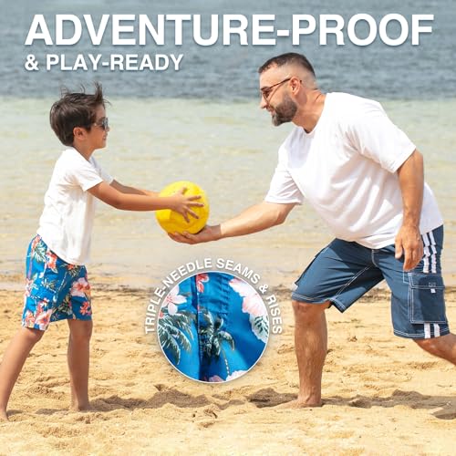 Image of Kanu Surf Boys' Toddler Troy Stripe Swim Trunks