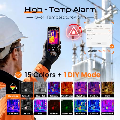 Image of GW340 Thermal Camera for iPhone /Android /Tablet, 512x384 Super IR Resolution, Thermal Imager iOS 17 /16 /15 Series & iPads USB-C Port, 256x192 IR Resolution Home Inspection, HVAC, Automotive -4F~752F