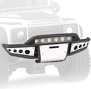 XBERSTAR LED Lamp RC Car Front Bumper with Led for TRX-4M, Metal Front Bumper with LED Lights for Traxxas 1/18 TRX4-M Land Rover Bronco RC(6 led Light for 1/18 TRX4M)