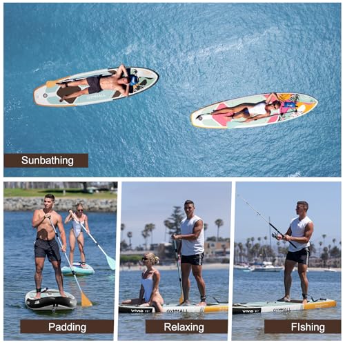 Image of Paddle Board, Inflatable Stand Up SUP Paddle Boards for Adults & Youths of All Skill Levels, Wide & Non-Slip Deck Design Blow Up Paddleboards with Premium Accessories & Storage Bag