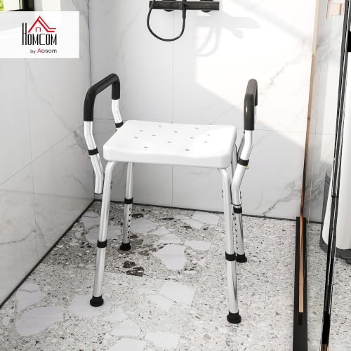 Tabouret de douche réglable avec accoudoirs HOMCOM