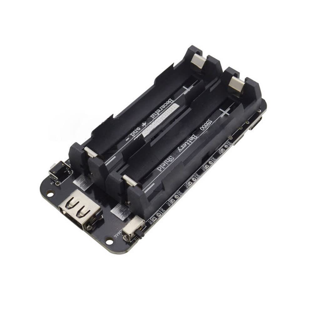 VooGenzek Bouclier de batterie 18650 ESP32 5 V/2 A 3 V/1 A, port micro USB et type C, carte de charge avec câble, compatible avec Arduino, Raspberry Pi, Wemos