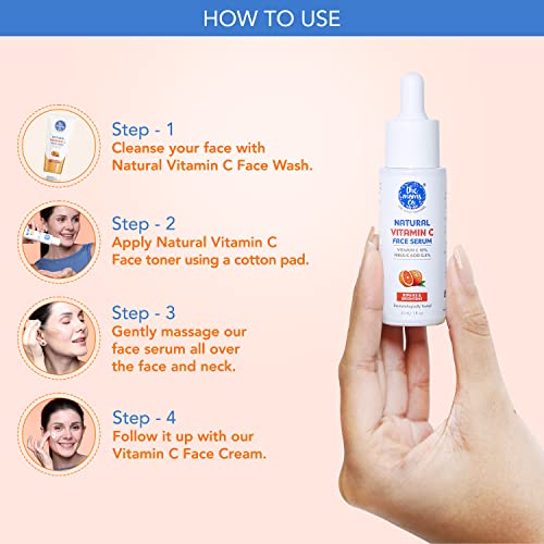 Image of The Moms Co. Natural Vitamin C Face Serum for Face Glowing with Vitamin C for a Naturally Brighter and Even Toned Skin l 10 percent Vitamin C l 30 ml