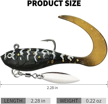 Soft Plastic Baits: Pre-Rigged Bass Fishing Lure & Trout Lures with Paddle Tail for Saltwater and Freshwater Fishing