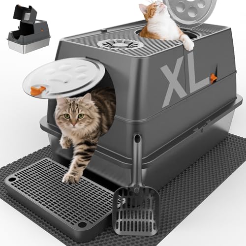 Stainless Steel Litter Box with Lid XL Extra Large Litter ...