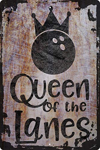Wall Sign Queen Of The Lanes Crown Bowling Ball Funny Team Game Decorative Art Wall Decor Funny Gift #TOP5