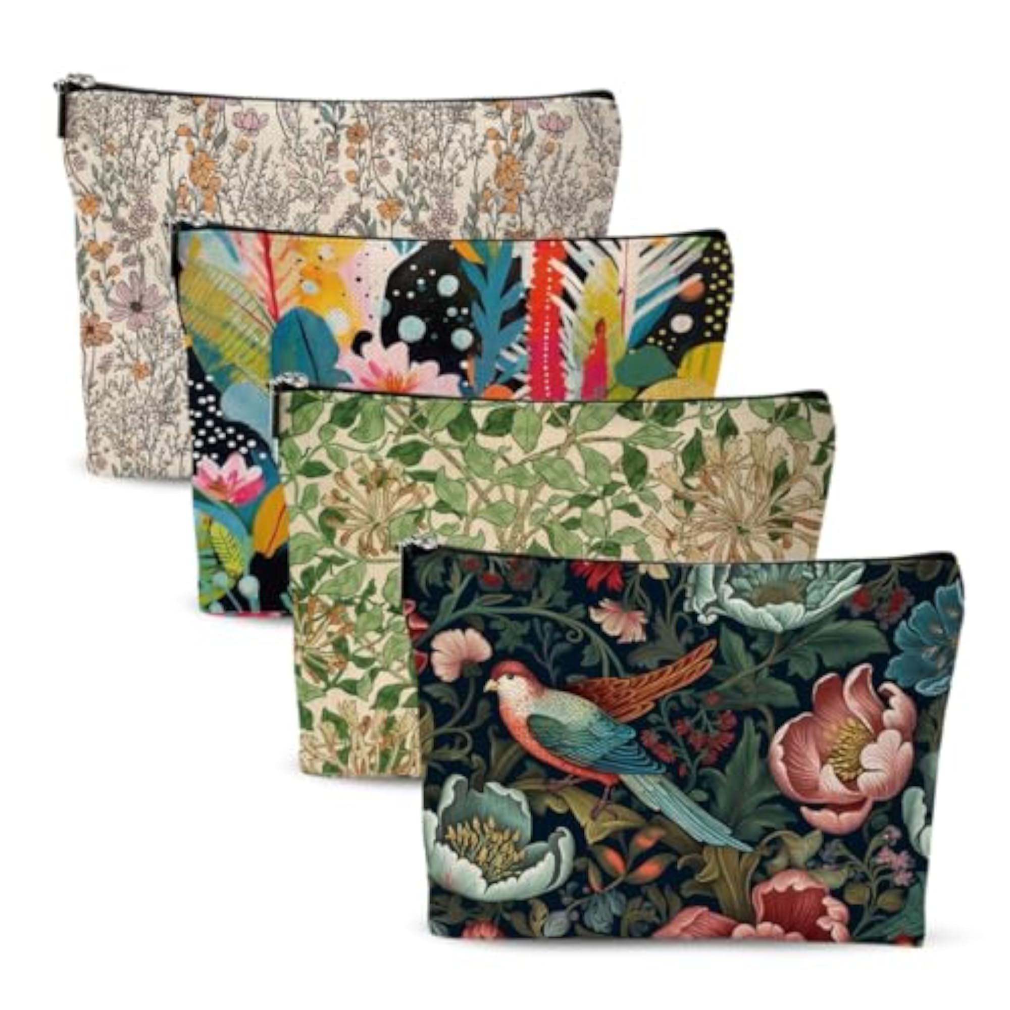 Colorful Flower Polka Dot Makeup Bag for Women