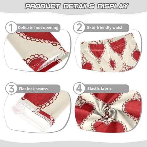 ALAZA Girls' Leggings Children's Yoga Pants Skinny Printed Dance Red Love Comfortable 4T2