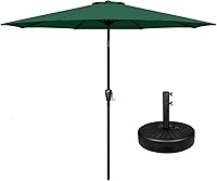 Vista 13 de Simple Deluxe Sombrilla de patio al aire libre, protección UV, con botón de inclinación/manivela y 8 varillas resistentes, para mesa, jardín