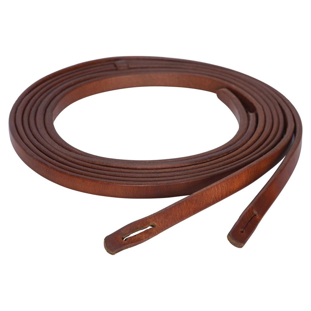 Billy Royal Oiled Hermann Oak Leather Slot Reins for Horses | Enhance Your Ride with Precision & Style | Color Dark Oil