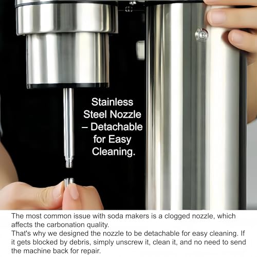 Image of 304 Stainless Steel Sparkling Water Maker -Carbonates Any Drink Soda Maker, Carbonator Machine with BPA Free Bottles(1L+0.5L) (CO2 Carbonator NOT Included) Black