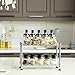 SONGMICS Spice Rack, 2-Tier Kitchen Counter Shelf, Freestanding Jar Rack, for Jars, Bottles, and Cans, Metal Storage Shelf Loads up to 88 lb, 15.7 x 5.9 x 10.4 Inches, Silver ULGR21SV