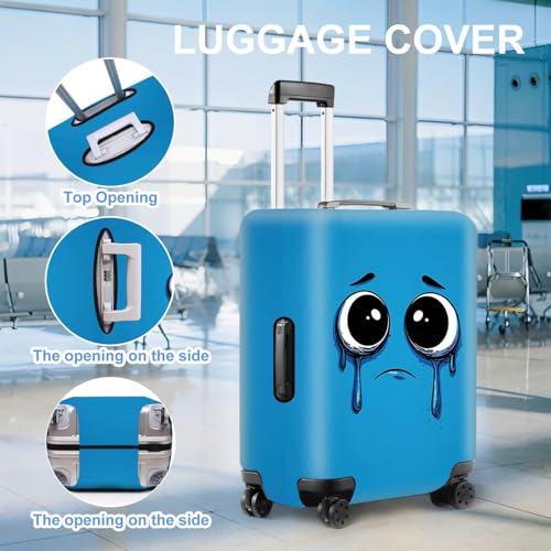 Image of Luggage Cover, Washable Funny Cartoon Suitcase Cover, Stretchable Travel Suitcase Protector Anti-scratch Bag Cover,S