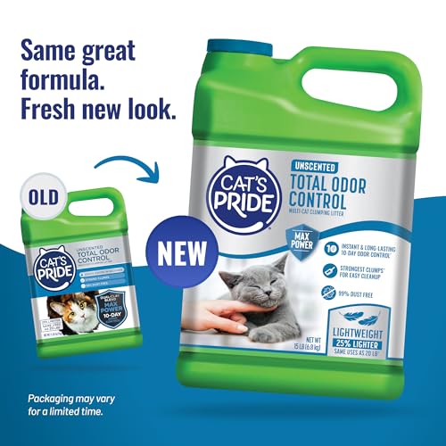 Cat's Pride Total Odor Control, Max Power, Clumping Litter Unscented 15lb - Image 3