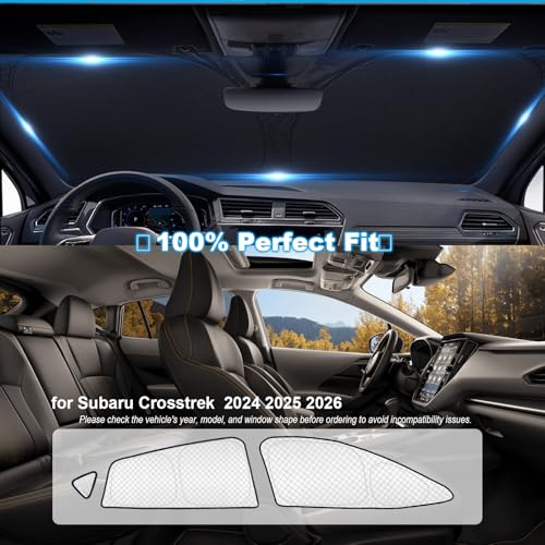 Image of KMF 8pcs Thicken Sun Shades for Subaru Crosstrek 2024 2025 2026 Accessories,Full Car Window Covers Sunshade for Windshield Side Rear, UV Block and Blackout Privacy for Camping Outdoor