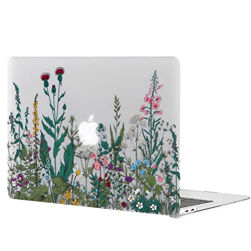 Image of Case for MacBook Pro 13 inch M2 M1 A2338 A2289 A2251 A2159 A1989 A1706 2023-2016 Release with Touch ID, 6 in 1 Matte Clear Shell&Keyboard Cover&Screen Protector&Webcam Cover, Garden Flower