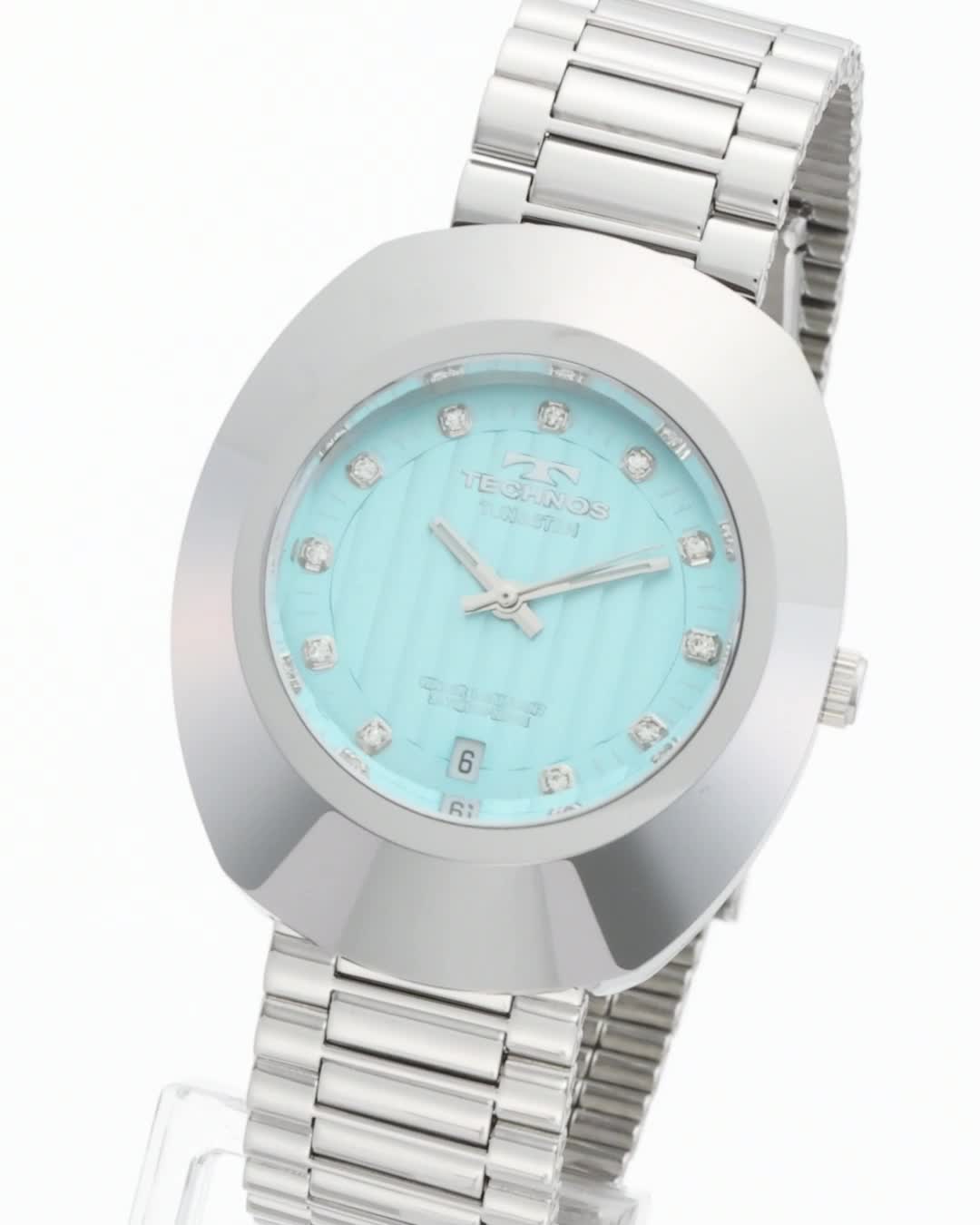 Amazon.co.jp: [テクノス] 腕時計 タングステン デイト T9C12SI